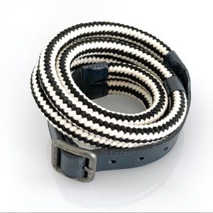 A.P.C. leather and cotton nautical belt, small